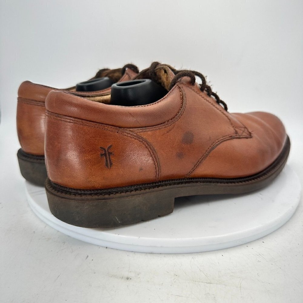 Frye Mathew Men Size 9.5 M Derby Plain Toe Dress Shoes Brown Leather 84875 - Picture 5 of 13